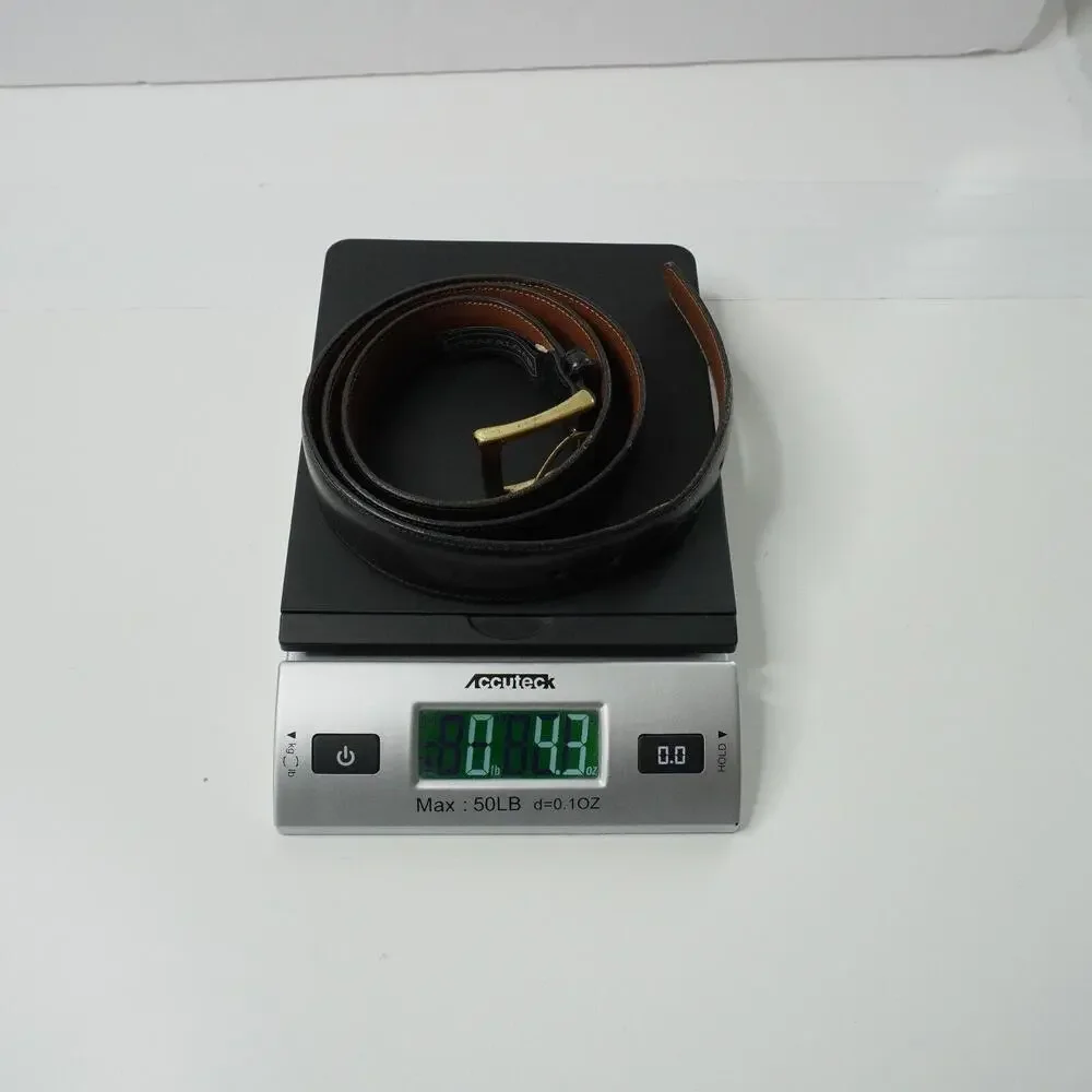 Trafalgar Handmade Black Leather Cortina Belt With Gold Buckle Mens Size 38 / 95